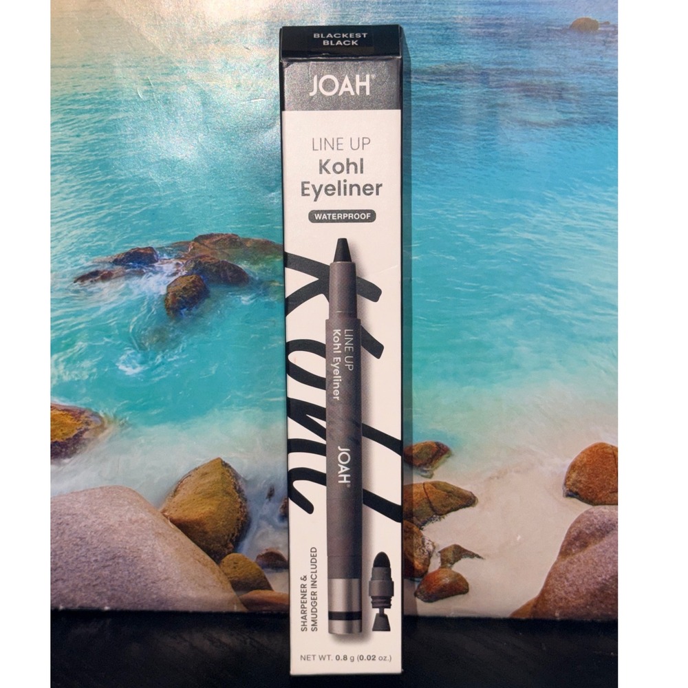 JOAH Line Up Kohl Eyeliner Blackest Black Waterproof JKE01 Smudger Sharpener NEW